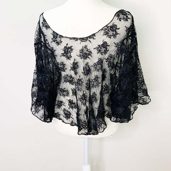 Blue Life Black Lace Sheer Top/ Cover Up - Picture 6 of 6